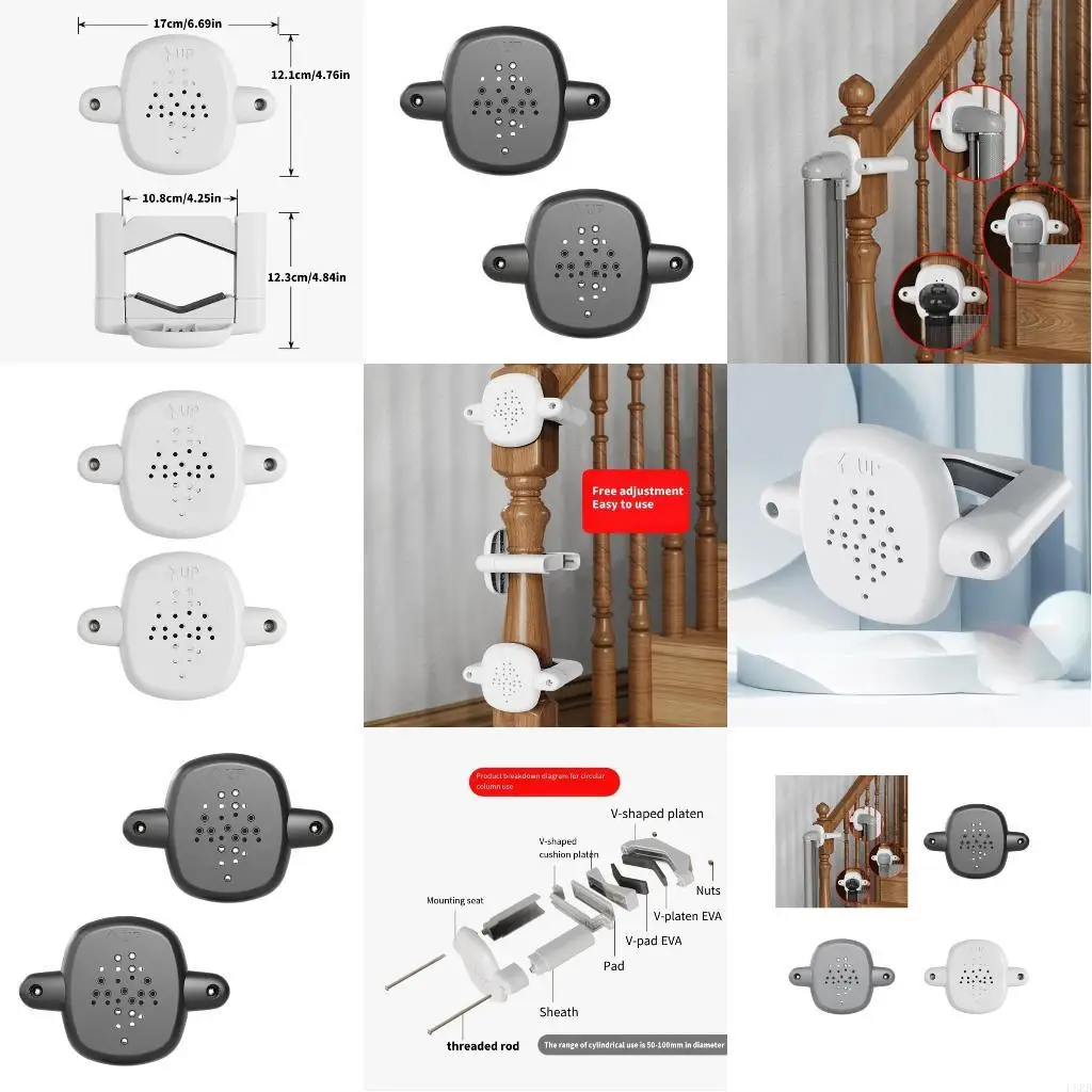 2Pcs Stair Gate Mounting Stair Railing Protectors for Baby Safety Compatibility with Stair Posts for Added Security L8RB
2Pcs Stair Gate Mounting Stair Railing Protectors for Baby Safety Compatibility with Stair Posts for Added Security L8RB