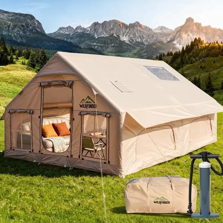 Inflatable Tent with Skylight, Quick Setup Blow Up Tents with Pump, Hot Tent with Stove Jack, Waterproof Oxford Inflatable House
Inflatable Tent with Skylight, Quick Setup Blow Up Tents with Pump, Hot Tent with Stove Jack, Waterproof Oxford Inflatable House