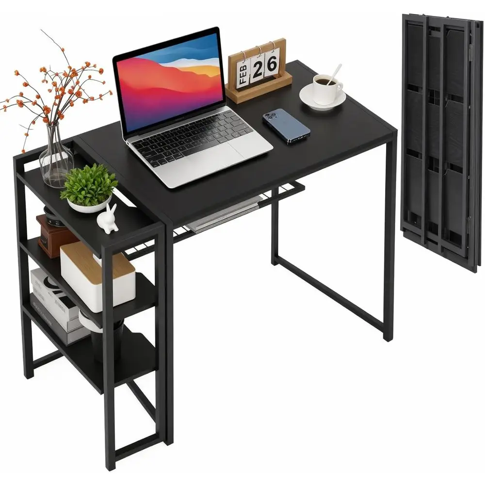 Space-Saving 38.6 Sturdy Desk with Storage for Home Office, Dorm, or Bedroom - Black
Space-Saving 38.6 Sturdy Desk with Storage for Home Office, Dorm, or Bedroom - Black