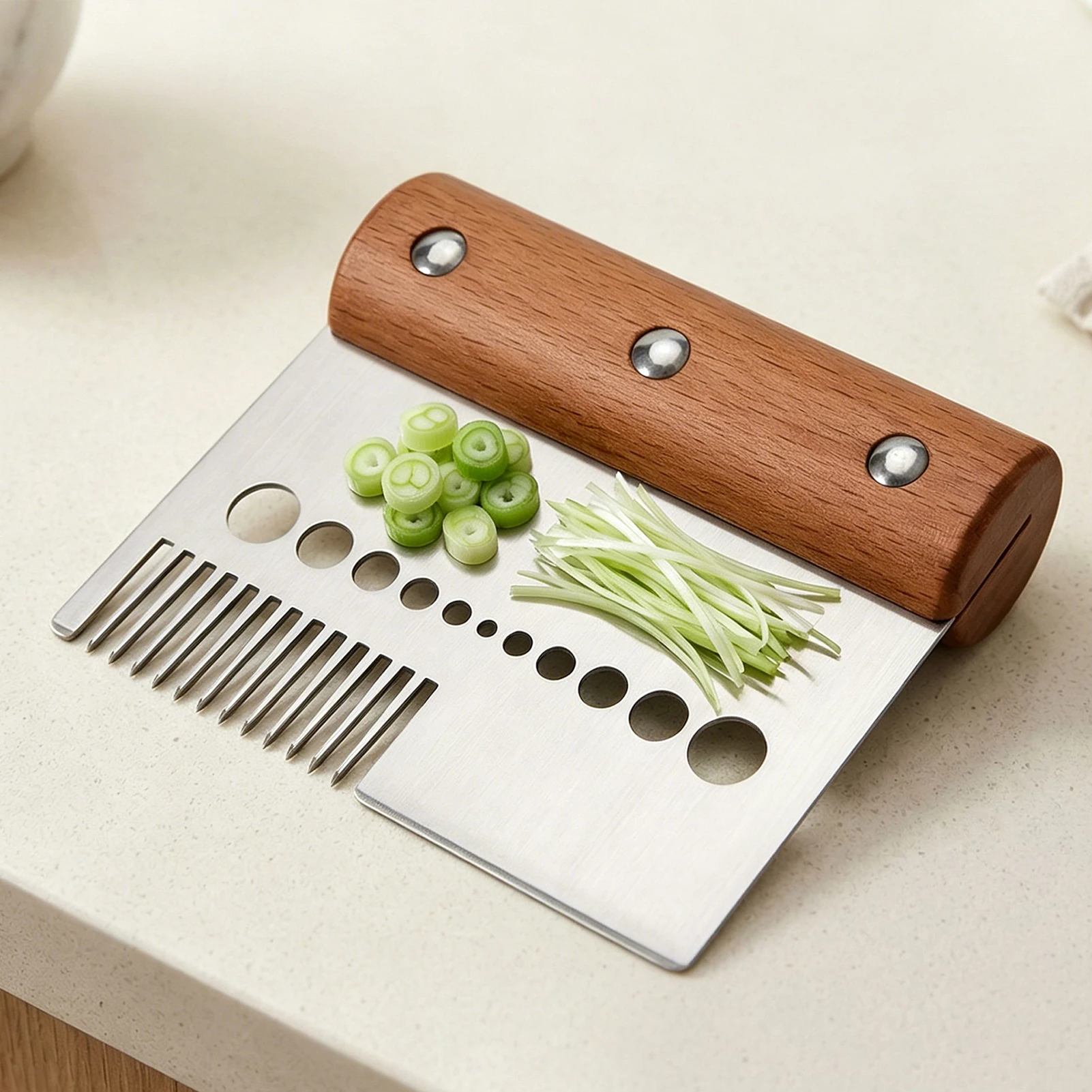 2026 Stainless Steel Scallion Shredder Tool Vegetable Cutter Knives Multi-Blade Manual Onion Shredder Fish Scalers Herb Stripper
2026 Stainless Steel Scallion Shredder Tool Vegetable Cutter Knives Multi-Blade Manual Onion Shredder Fish Scalers Herb Stripper