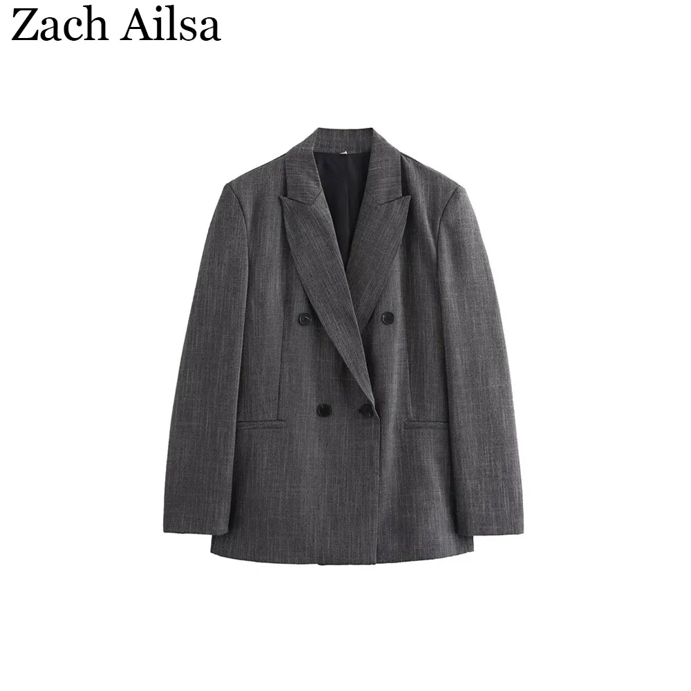 Осенняя новая женская модная куртка с подплечниками, двубортный пиджак
Осенняя новая женская модная куртка с подплечниками, двубортный пиджак