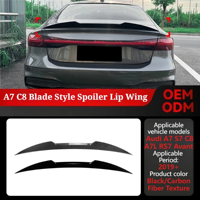 For 2019+ Audi A7 S7 C8 A7L RS7 Avant Trunk Boot Spoiler Wing Rear Roof Lip Car Styling Custom Racing Exterior Modification
For 2019+ Audi A7 S7 C8 A7L RS7 Avant Trunk Boot Spoiler Wing Rear Roof Lip Car Styling Custom Racing Exterior Modification