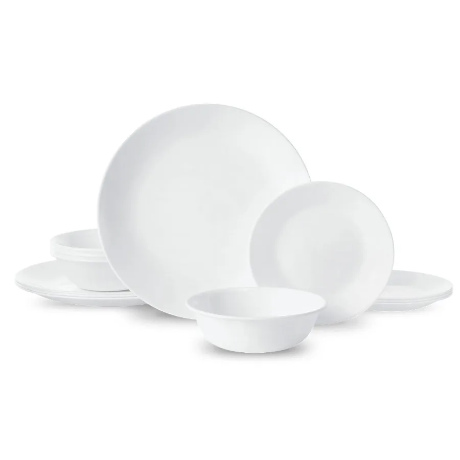Winter Frost White 12-Piece Glass Dinnerware Set Service for 4
Winter Frost White 12-Piece Glass Dinnerware Set Service for 4