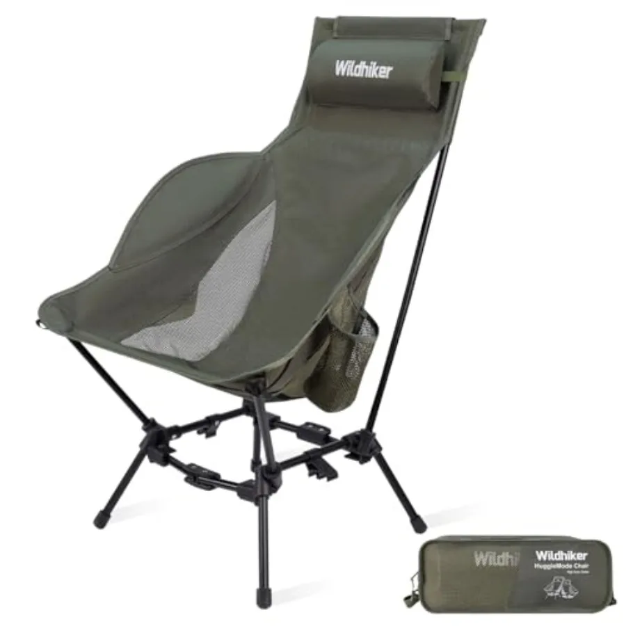 Compact High Back Camping Chair for Motorcycle RV Festival Travel - Green Polyester with Foam Padding - Dual Sitting Modes Pill
Compact High Back Camping Chair for Motorcycle RV Festival Travel - Green Polyester with Foam Padding - Dual Sitting Modes Pill