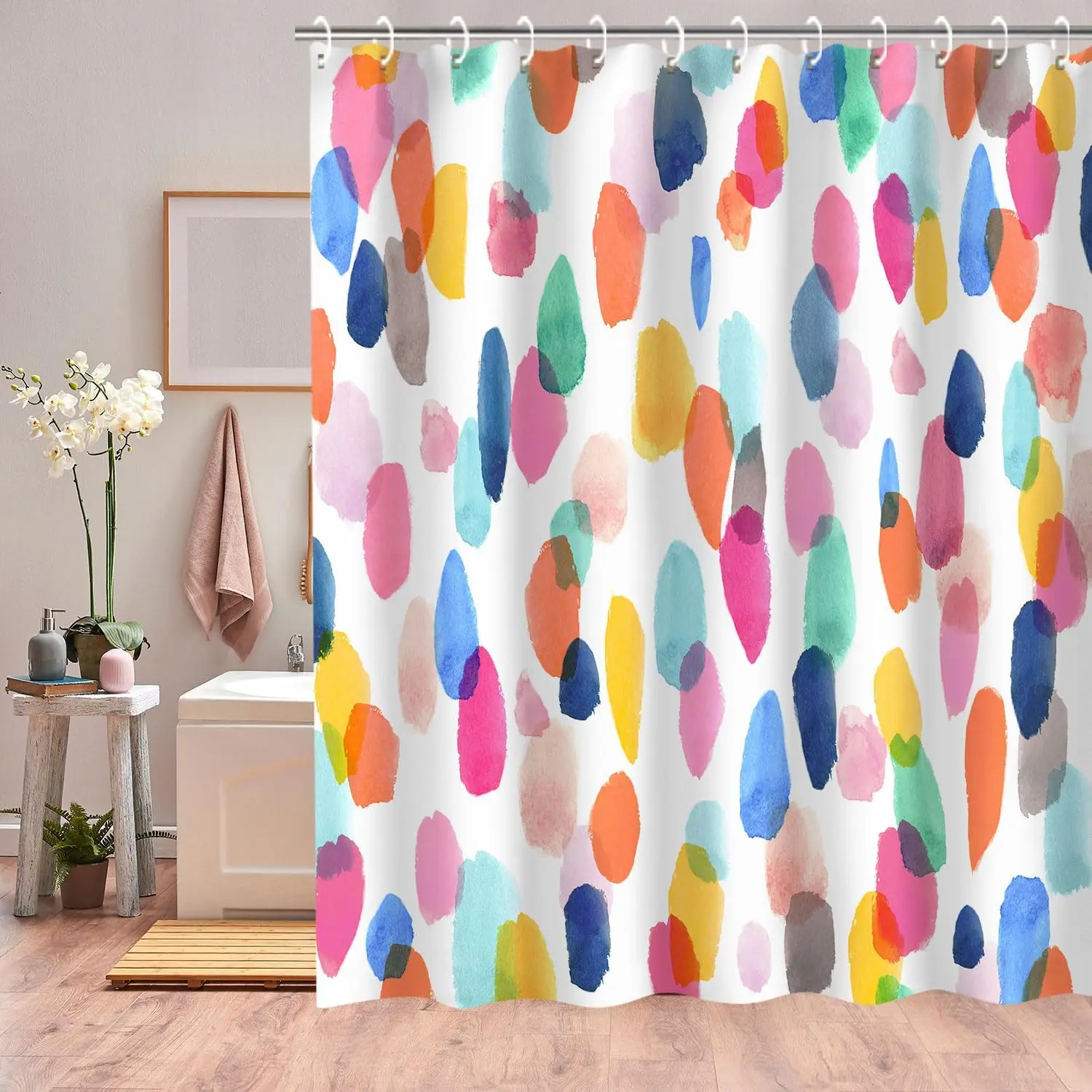 Colorful Watercolor Abstract Spots Pattern Modern Art Print Decorative Shower Curtain
Colorful Watercolor Abstract Spots Pattern Modern Art Print Decorative Shower Curtain