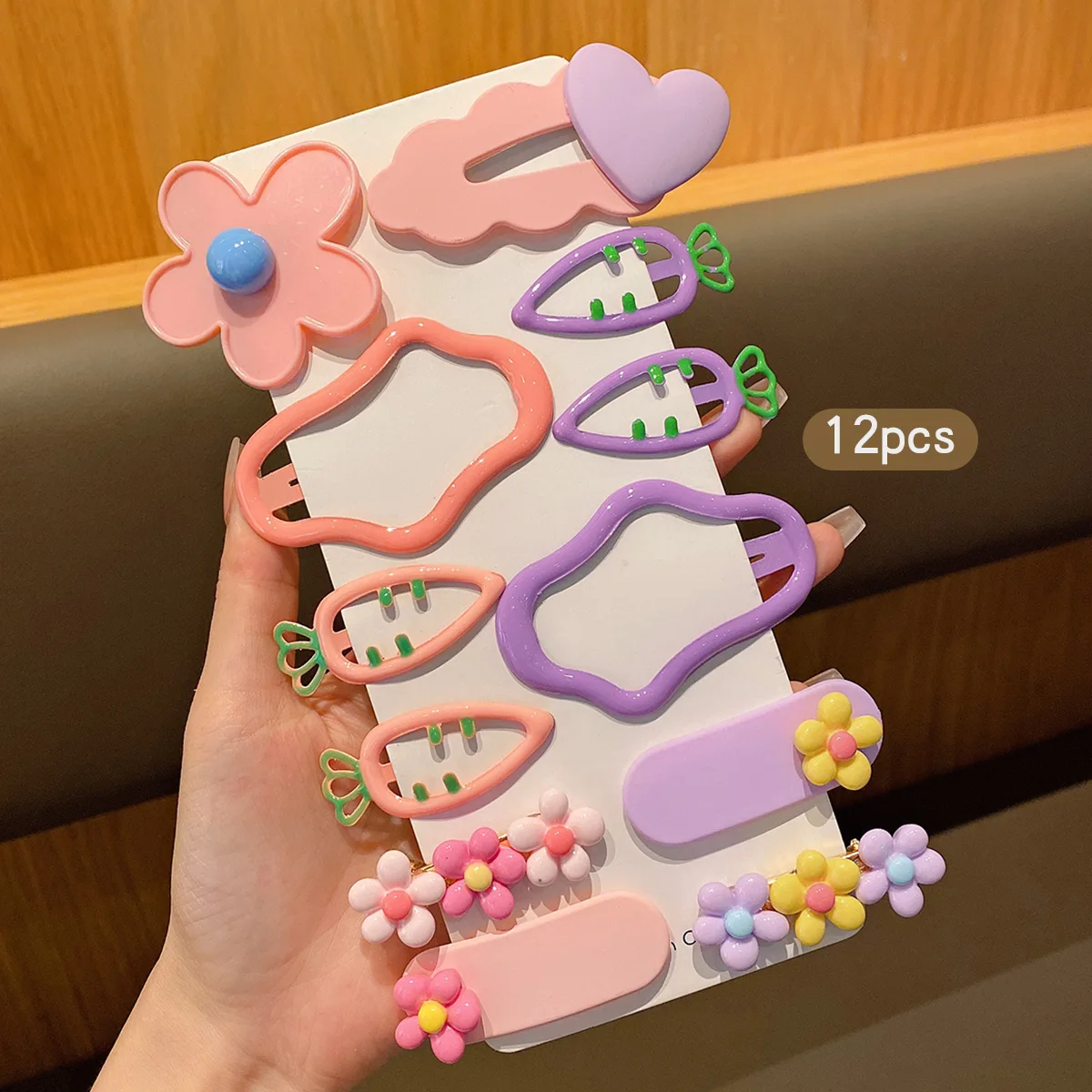 12 sweet and colorful hair clips, Korean version BB clip, suitable for daily use as hair accessories
12 sweet and colorful hair clips, Korean version BB clip, suitable for daily use as hair accessories