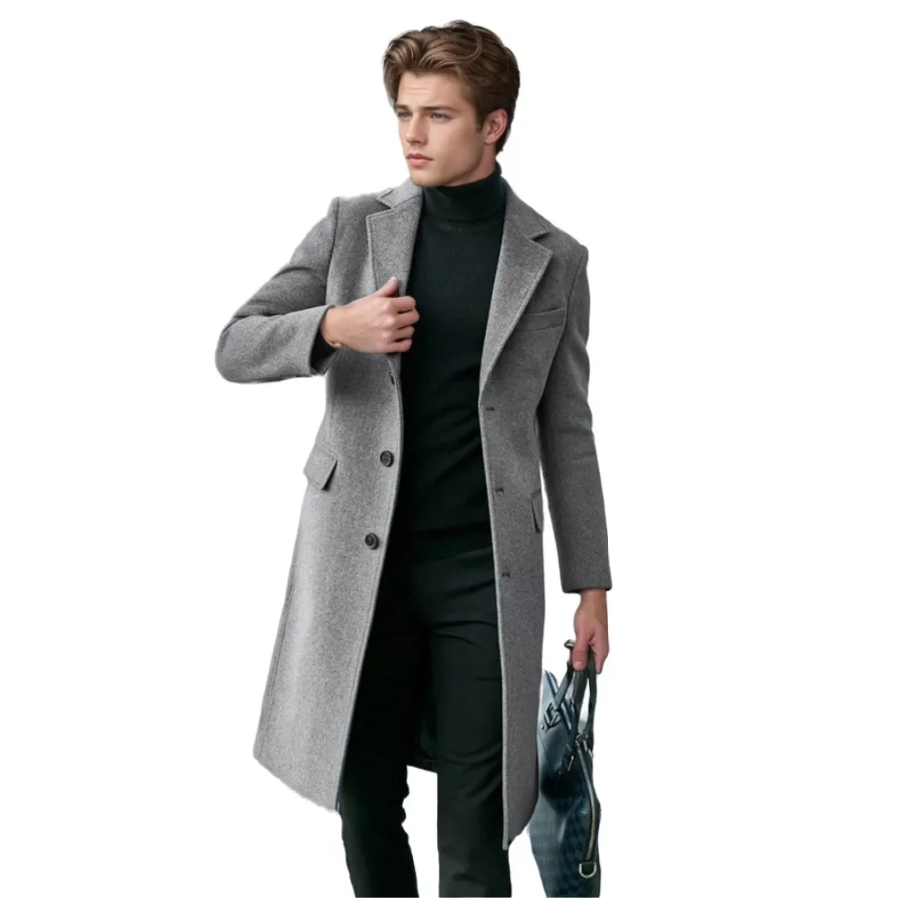 2024 Men's Long-sleeved Woolen Coat Autumn And Winter Woolen Coat Fashion Trend Double-breasted British Style
2024 Men's Long-sleeved Woolen Coat Autumn And Winter Woolen Coat Fashion Trend Double-breasted British Style