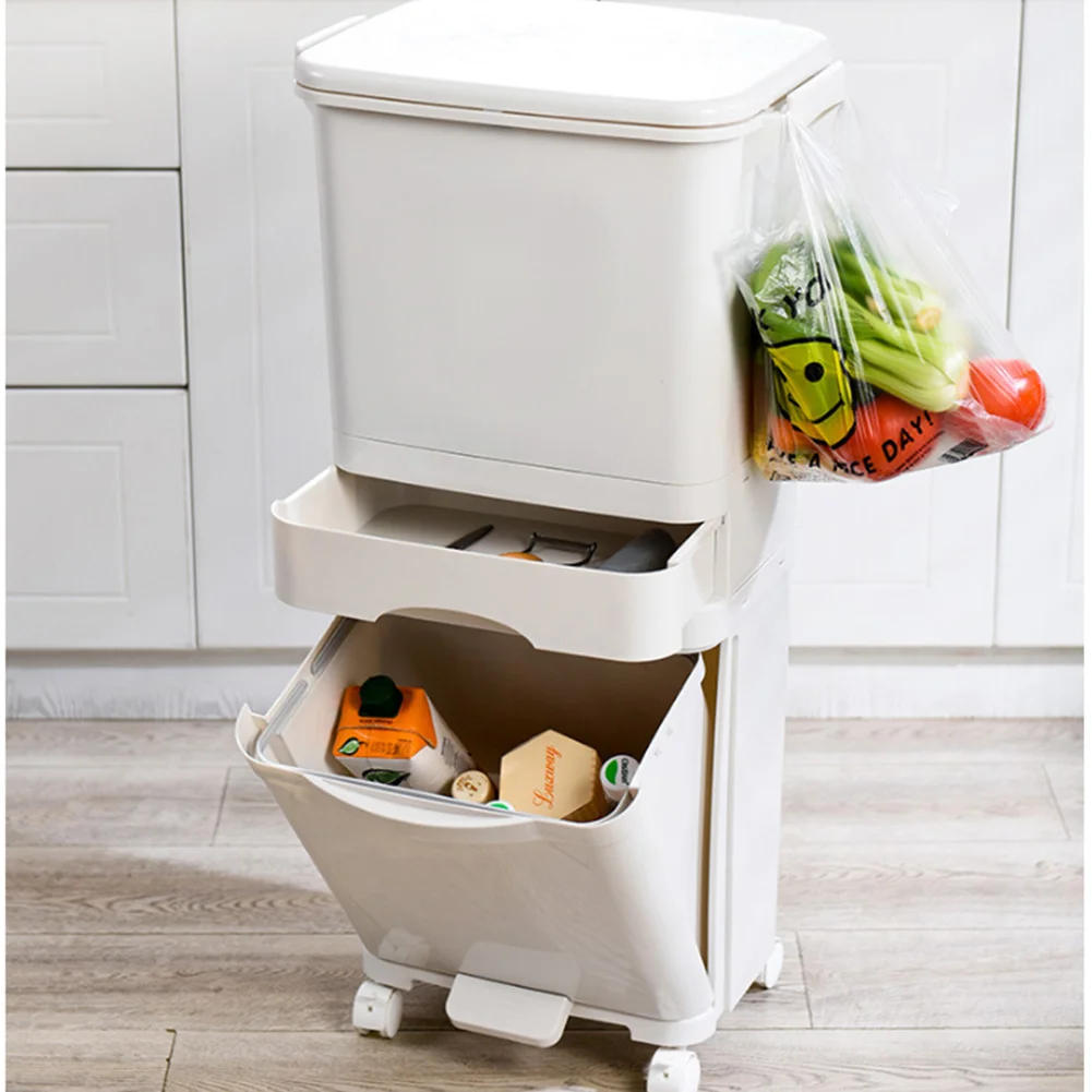 42L 3-Tier Mobile Waste Bin with Wheels, Large Capacity Multi-Compartment Trash Can for Wet & Dry Waste, Ideal for Kitchen
42L 3-Tier Mobile Waste Bin with Wheels, Large Capacity Multi-Compartment Trash Can for Wet & Dry Waste, Ideal for Kitchen