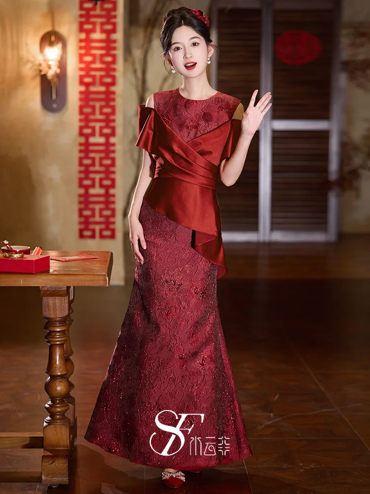 Ele Satin Fit Wedding Dr New Chinese Sle Fi Tail Bridal Gown for Engagement And Wedding Parties ort Sve Long ...
Ele Satin Fit Wedding Dr New Chinese Sle Fi Tail Bridal Gown for Engagement And Wedding Parties ort Sve Long ...