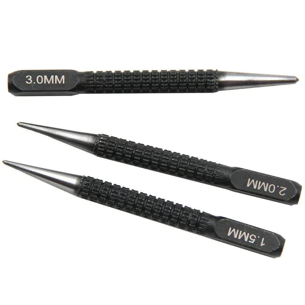 Hardened Steel Tapered Center Punch 3Pcs Non-slip Knurled Handle For DIY Metal Drilling Positioning Marking Workshop Supplies
Hardened Steel Tapered Center Punch 3Pcs Non-slip Knurled Handle For DIY Metal Drilling Positioning Marking Workshop Supplies