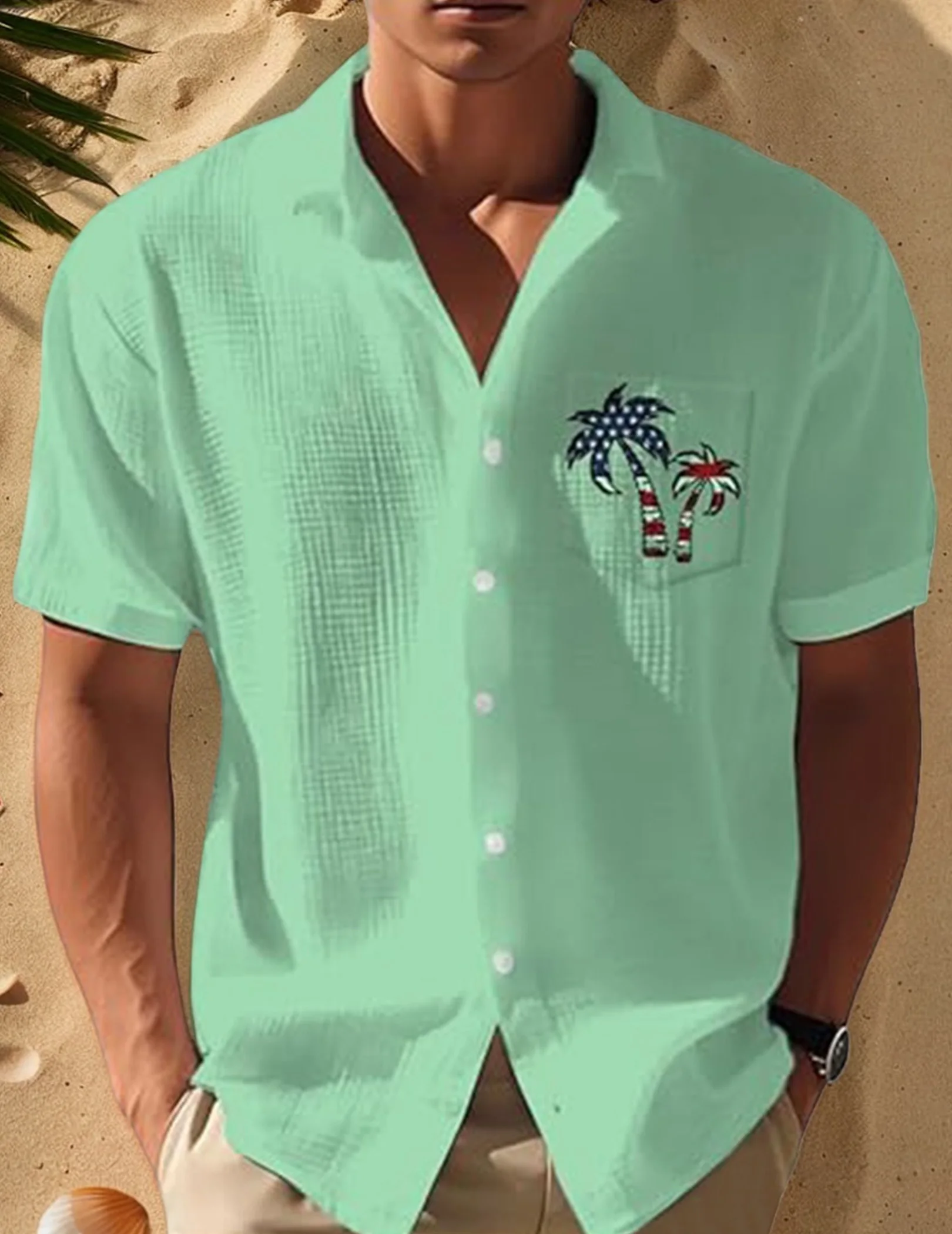 Мужская повседневная рубашка с флагом кокосовой пальмы, спортивная рубашка с коротким рукавом, модные летние топы для мужчин, пляжная летняя свадебная рубашка 
Мужская повседневная рубашка с флагом кокосовой пальмы, спортивная рубашка с коротким рукавом, модные летние топы для мужчин, пляжная летняя свадебная рубашка