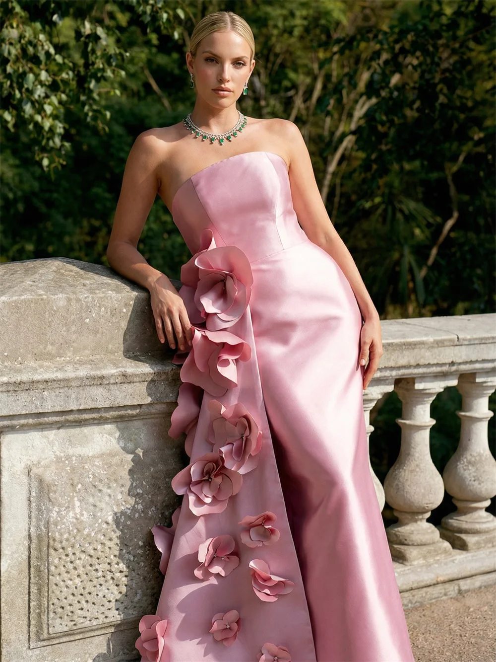 Customized Matching Sizes Available Pink Handmade Flower Pleat Mermaid Strapless Floor-Length Evening Dresses Exquisite
Customized Matching Sizes Available Pink Handmade Flower Pleat Mermaid Strapless Floor-Length Evening Dresses Exquisite