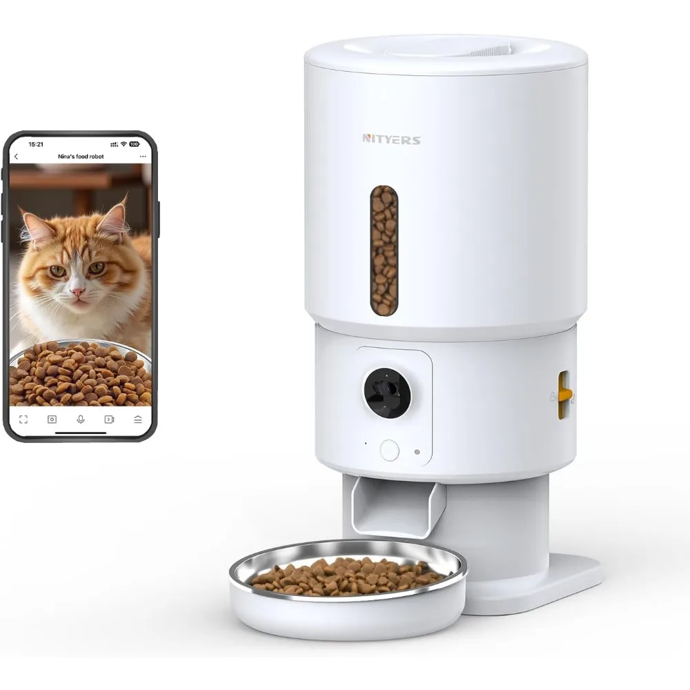 Automatic Pet Feeder with Camera: 5G WiFi, Timed Food Dispenser, 1080P HD Video Night Vision, 2-Way Audio, Keeps Dry Food Fresh
Automatic Pet Feeder with Camera: 5G WiFi, Timed Food Dispenser, 1080P HD Video Night Vision, 2-Way Audio, Keeps Dry Food Fresh