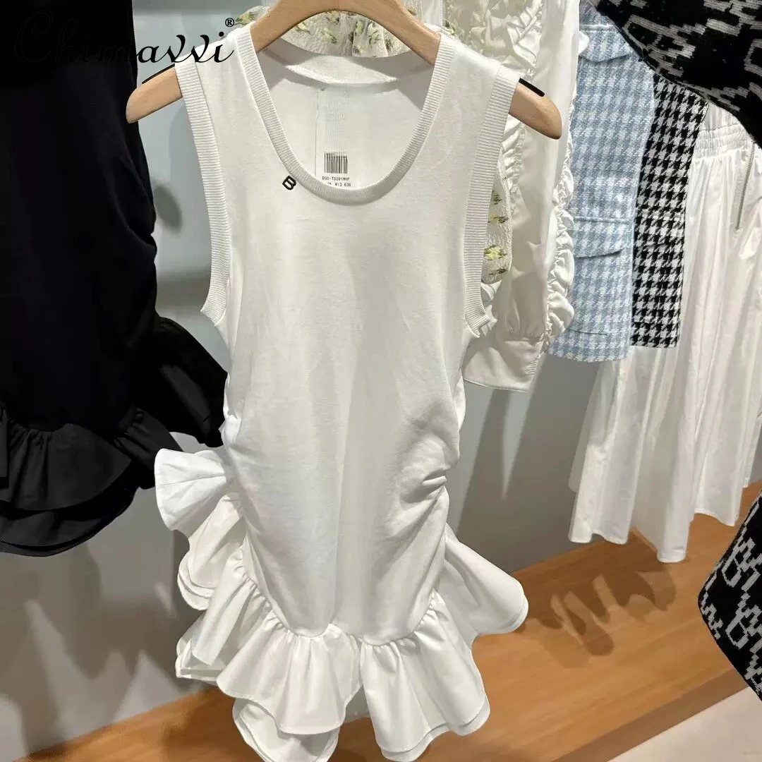 Japanese Style Round Neck Sleeveless Slim-fit Vest Top 2025 Summer New Sweet Girl Women's Sleeveless Ruffle Hem Vests Tanks
Japanese Style Round Neck Sleeveless Slim-fit Vest Top 2025 Summer New Sweet Girl Women's Sleeveless Ruffle Hem Vests Tanks
