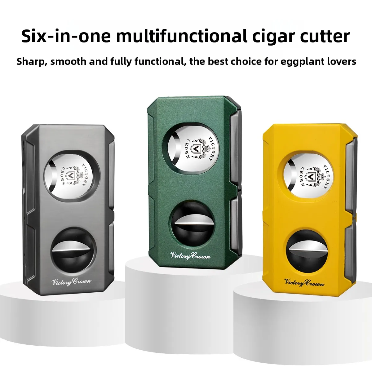 Pure Metal Six-In-One Cigar Cutter with V-Cut Flat Cutter Hole Opener Needle And Cigar Rest Multi-Functional Cigar Knife
Pure Metal Six-In-One Cigar Cutter with V-Cut Flat Cutter Hole Opener Needle And Cigar Rest Multi-Functional Cigar Knife
