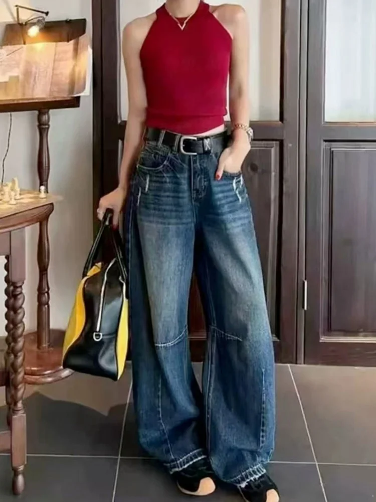 Джинсы женские с высокой талией, прямые, широкие, осенние, больших размеров, винтажные, в американском стиле, повседневные, удобные, из денима
Джинсы женские с высокой талией, прямые, широкие, осенние, больших размеров, винтажные, в американском стиле, повседневные, удобные, из денима