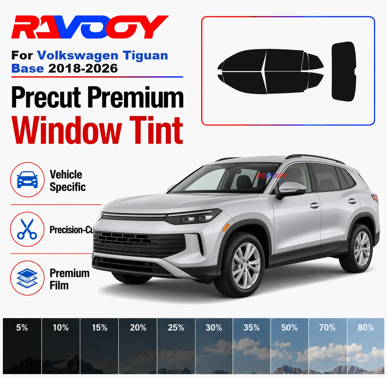 Premium Precut Window Tint Kit Front Windows Rear Windows Rear Windshield For Volkswagen Tiguan Base 2018-2026 Nano Ceramic Film
Premium Precut Window Tint Kit Front Windows Rear Windows Rear Windshield For Volkswagen Tiguan Base 2018-2026 Nano Ceramic Film