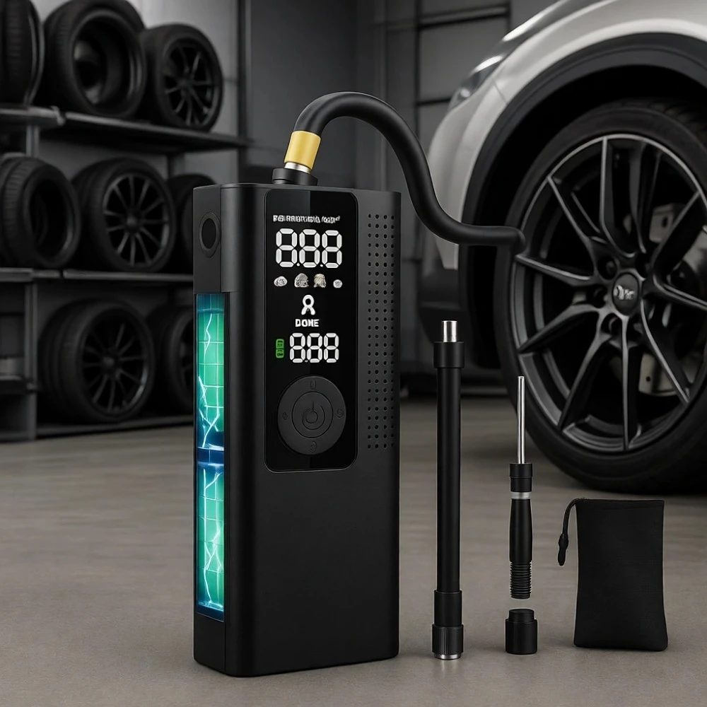 Portable Tire Inflator with Digital Gauge LED Light Auto Shut Off for Car Motorcycle Bicycle Ball
Portable Tire Inflator with Digital Gauge LED Light Auto Shut Off for Car Motorcycle Bicycle Ball
