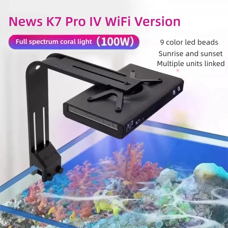Noo-Psyche K7 Pro V4 WiFi Full Spectrum Coral Light LED Marine Aquarium Saltwater Bracket Light Sunrise Sunset Fish Tank Light
Noo-Psyche K7 Pro V4 WiFi Full Spectrum Coral Light LED Marine Aquarium Saltwater Bracket Light Sunrise Sunset Fish Tank Light