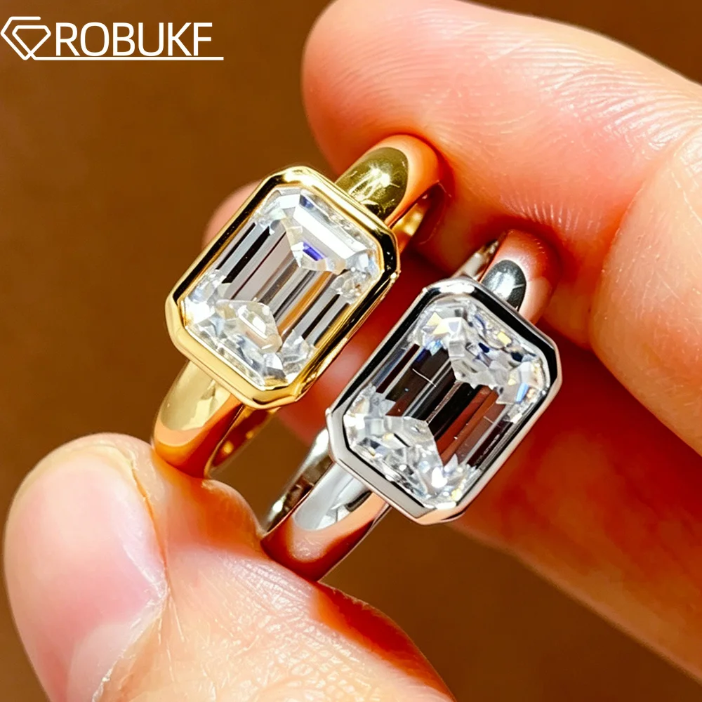 6*8mm 2CT Bezel Set Emerald Cut Moissanite Ring for Women Men D Color Lab Diamond 925 Sterling Silver Wedding Band Jewelry Gifts
6*8mm 2CT Bezel Set Emerald Cut Moissanite Ring for Women Men D Color Lab Diamond 925 Sterling Silver Wedding Band Jewelry Gifts