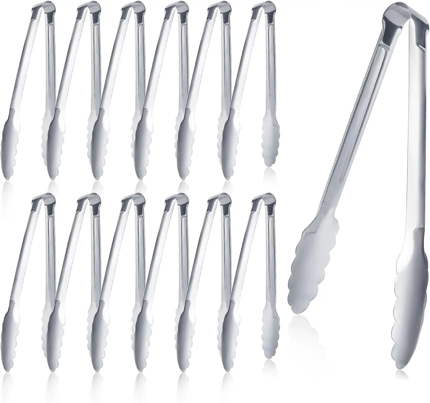 12 Pack 7 Inch Stainless Steel Serving Tongs, Heavy Duty Buffet Tongs for Kitchen BBQ
12 Pack 7 Inch Stainless Steel Serving Tongs, Heavy Duty Buffet Tongs for Kitchen BBQ
