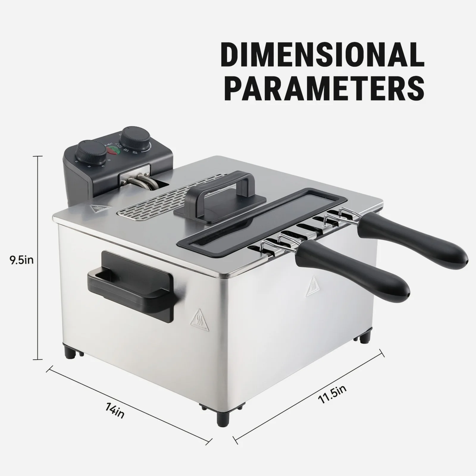 1700W Electric Deep Fryer – 101.44 oz (1.32 gal) Large Capacity, Precise Time & Temperature Control, Stainless Steel Body with Viewing Window Lid, Includes 2 Frying Baskets, Compact Design for Home Kitchens, Easy-Clean Surface, Ideal for Family Meals, Sna
1700W Electric Deep Fryer – 101.44 oz (1.32 gal) Large Capacity, Precise Time & Temperature Control, Stainless Steel Body with Viewing Window Lid, Includes 2 Frying Baskets, Compact Design for Home Kitchens, Easy-Clean Surface, Ideal for Family Meals, Sna