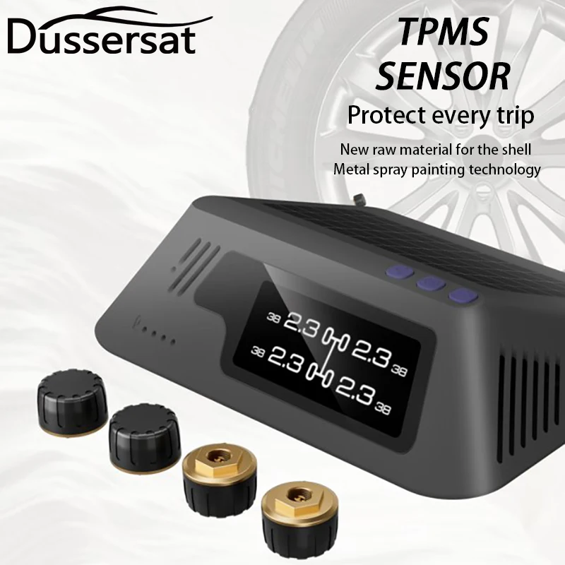 DUSSERSAT Solar Power TPMS Car Tire Pressure Alarm Monitor System Auto Security Alarm Systems Tyre Pressure Temperature Warning
DUSSERSAT Solar Power TPMS Car Tire Pressure Alarm Monitor System Auto Security Alarm Systems Tyre Pressure Temperature Warning
