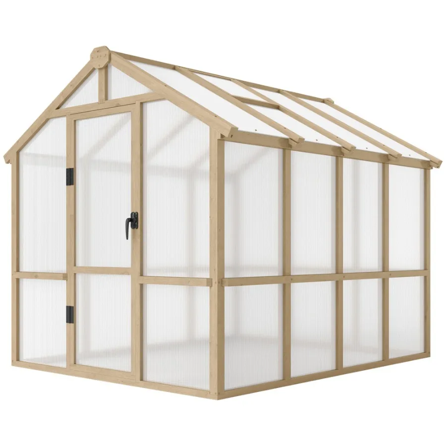 6.6 x 8 FT Polycarbonate Greenhouse Wooden Walkin Greenhouse Kit with Thickened Panels Roof Vent and Lockable Door
6.6 x 8 FT Polycarbonate Greenhouse Wooden Walkin Greenhouse Kit with Thickened Panels Roof Vent and Lockable Door