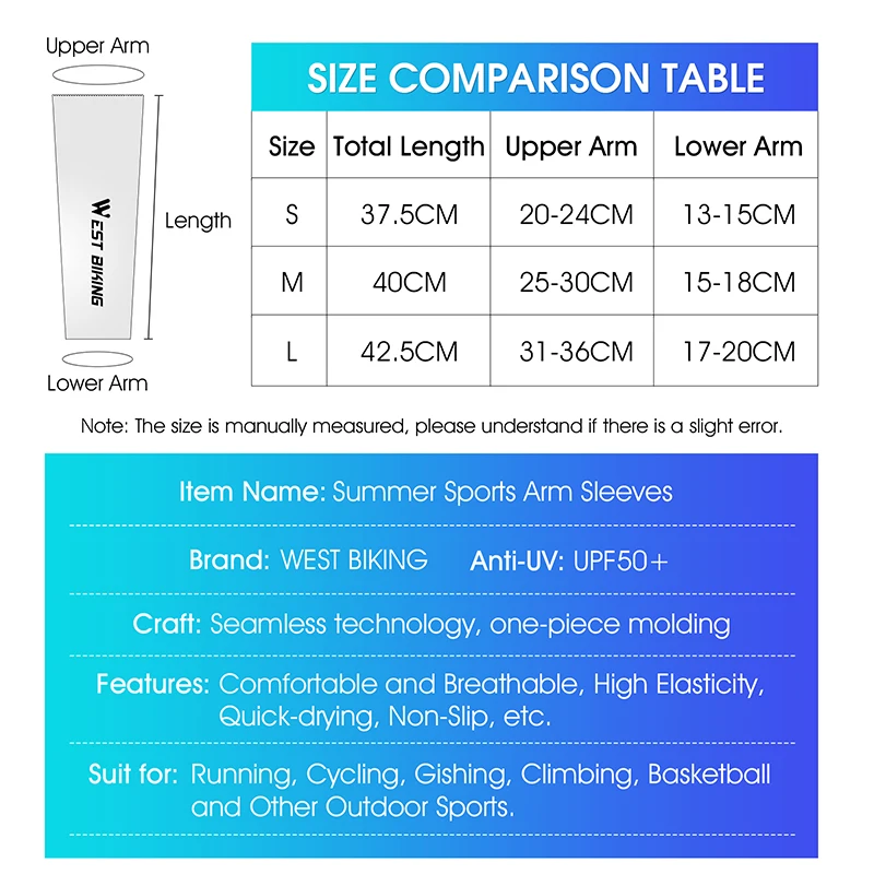 WEST BIKING Summer Cool Arm Sleeves Gradient Color Fitness Fishing Sunscreen Sleeve Quick Dry Elastic Ice Silk Cycling Equipment
WEST BIKING Summer Cool Arm Sleeves Gradient Color Fitness Fishing Sunscreen Sleeve Quick Dry Elastic Ice Silk Cycling Equipment