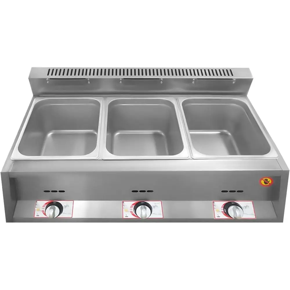 3-Burner Gas Cooking Pot, Gas Deep Fryer, Stainless Steel Steam Table Warmer for Catering and Home Parties
3-Burner Gas Cooking Pot, Gas Deep Fryer, Stainless Steel Steam Table Warmer for Catering and Home Parties