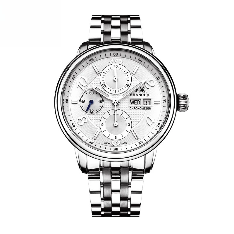 Shanghai Brand Watch Men's Leisure Business Multi-function Chronograph Stainless Steel Mechanical Watch 9001
Shanghai Brand Watch Men's Leisure Business Multi-function Chronograph Stainless Steel Mechanical Watch 9001