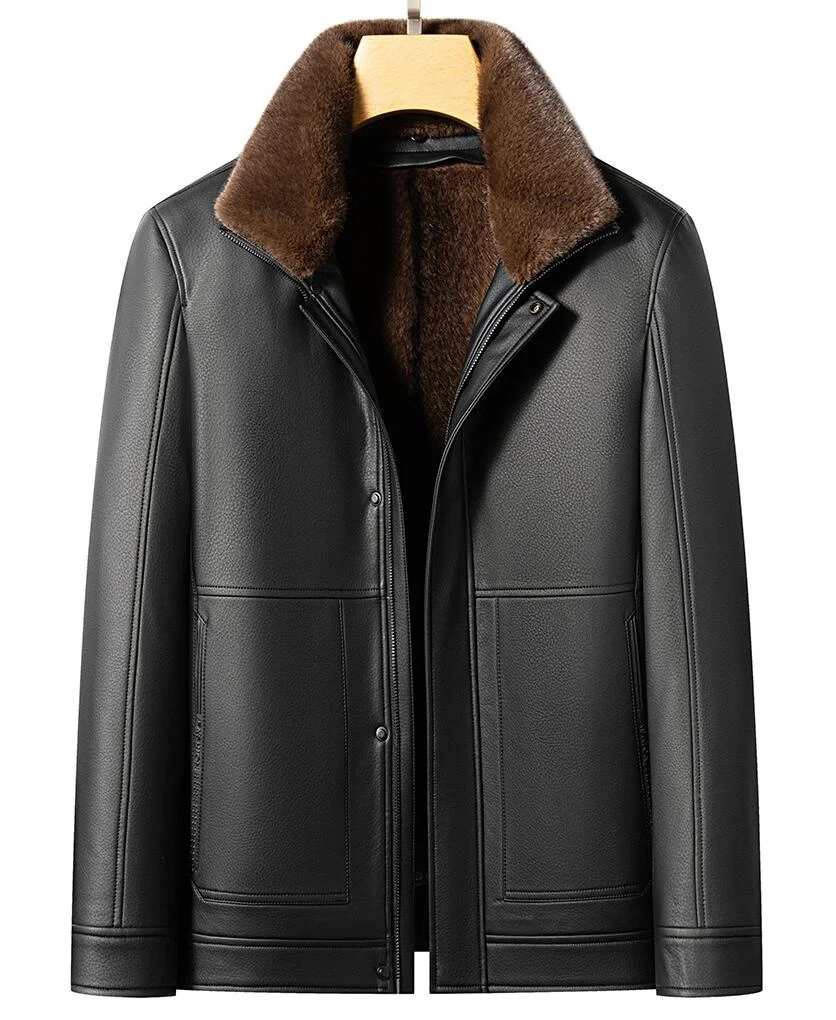 Leather Fur Jacket Men Jacket Winter Leather Coat Men Vintage Classic Leather Jackets High Quality Men
Leather Fur Jacket Men Jacket Winter Leather Coat Men Vintage Classic Leather Jackets High Quality Men