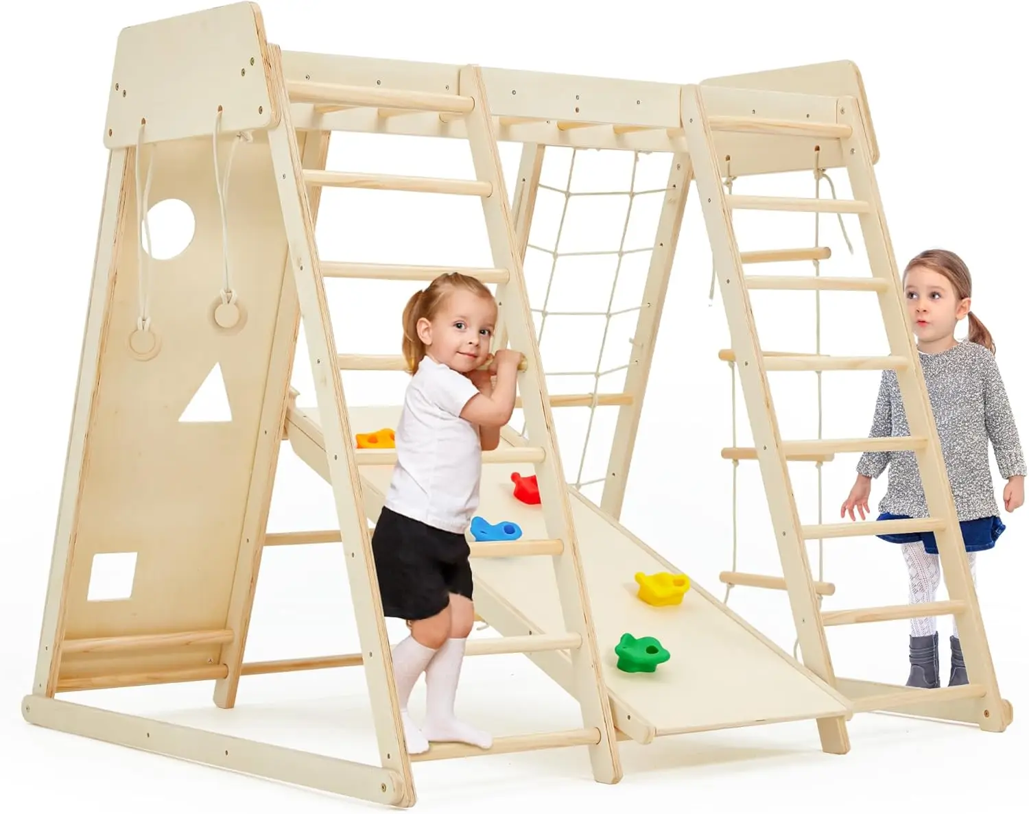 Indoor Jungle Gym, 9 in 1 Kids Indoor Playground, Climbing Toys for Kids with Climbing Wall, Slide, Monkey Bars, Rope Ladder and
Indoor Jungle Gym, 9 in 1 Kids Indoor Playground, Climbing Toys for Kids with Climbing Wall, Slide, Monkey Bars, Rope Ladder and