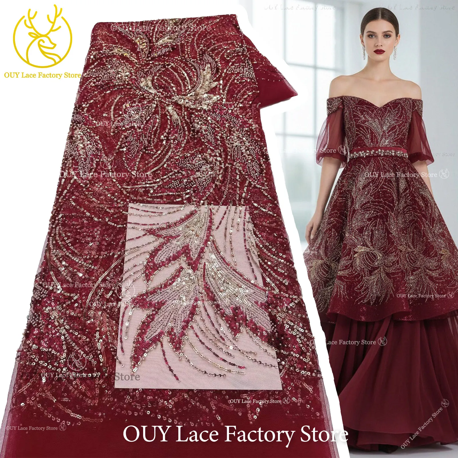 2026 New Style African Beaded Sequins Lace Fabric High Quality Nigerian Tulle Mesh Lace Fabric For Sewing Wedding Party Dress
2026 New Style African Beaded Sequins Lace Fabric High Quality Nigerian Tulle Mesh Lace Fabric For Sewing Wedding Party Dress