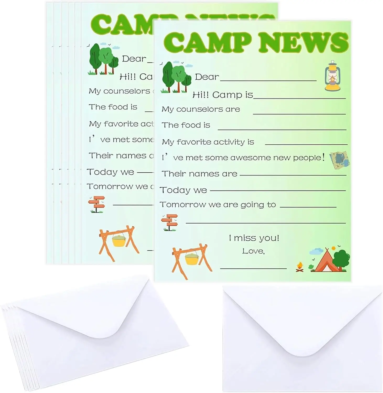 Camp Greeting Cards for Campers How's Camp Notes 12 Sets Adventure Flat Cards for Travel Fill in The Blank Summer Camp
Camp Greeting Cards for Campers How's Camp Notes 12 Sets Adventure Flat Cards for Travel Fill in The Blank Summer Camp