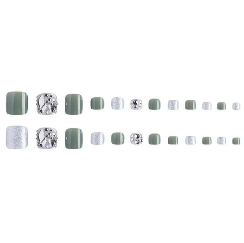 Nail art toenail piece Summer wear nail avocado green diamond toenail piece Finished product removable
Nail art toenail piece Summer wear nail avocado green diamond toenail piece Finished product removable