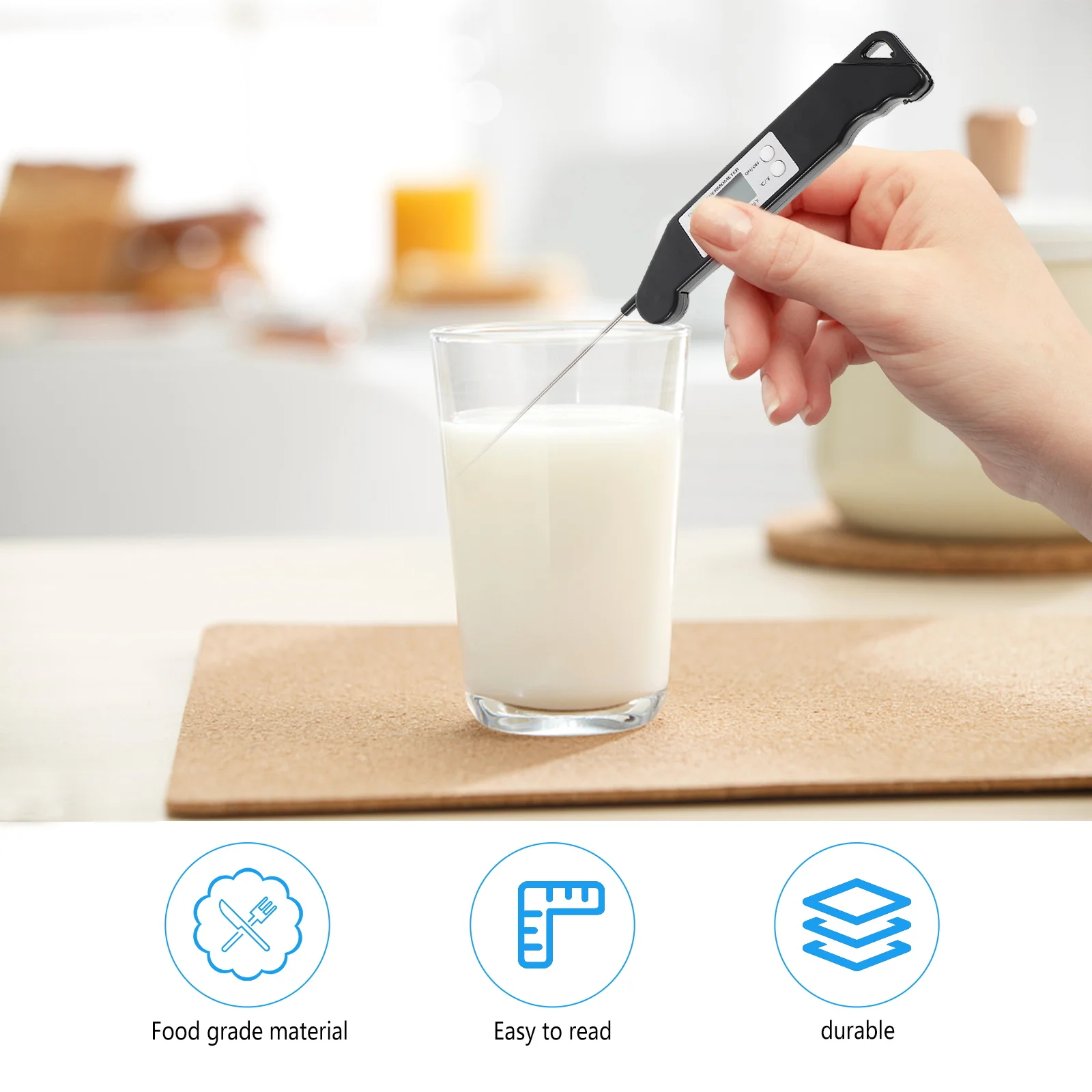 Digital ABS Meat Thermometer Probe for Food BBQ Grill Meat Cooking Water Oil Home Kitchen Use 
Digital ABS Meat Thermometer Probe for Food BBQ Grill Meat Cooking Water Oil Home Kitchen Use