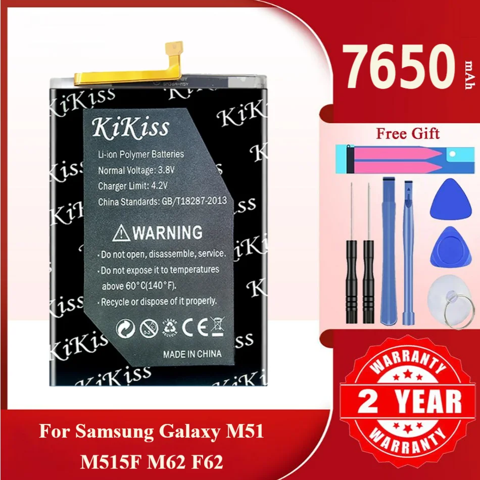 KiKiss EB-BM415ABY 7650 мАч Сменный аккумулятор для SAMSUNG Galaxy M51 M515F M62 F62 Аккумуляторы для мобильных телефонов
KiKiss EB-BM415ABY 7650 мАч Сменный аккумулятор для SAMSUNG Galaxy M51 M515F M62 F62 Аккумуляторы для мобильных телефонов