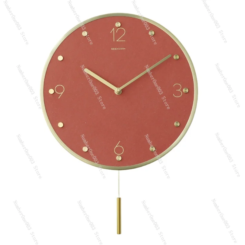Metal Silent Swing Clock: Luxurious Colors Modern Light Luxury Ins Wall Clock With Brass Numerals And Colorful MDF Dial
Metal Silent Swing Clock: Luxurious Colors Modern Light Luxury Ins Wall Clock With Brass Numerals And Colorful MDF Dial