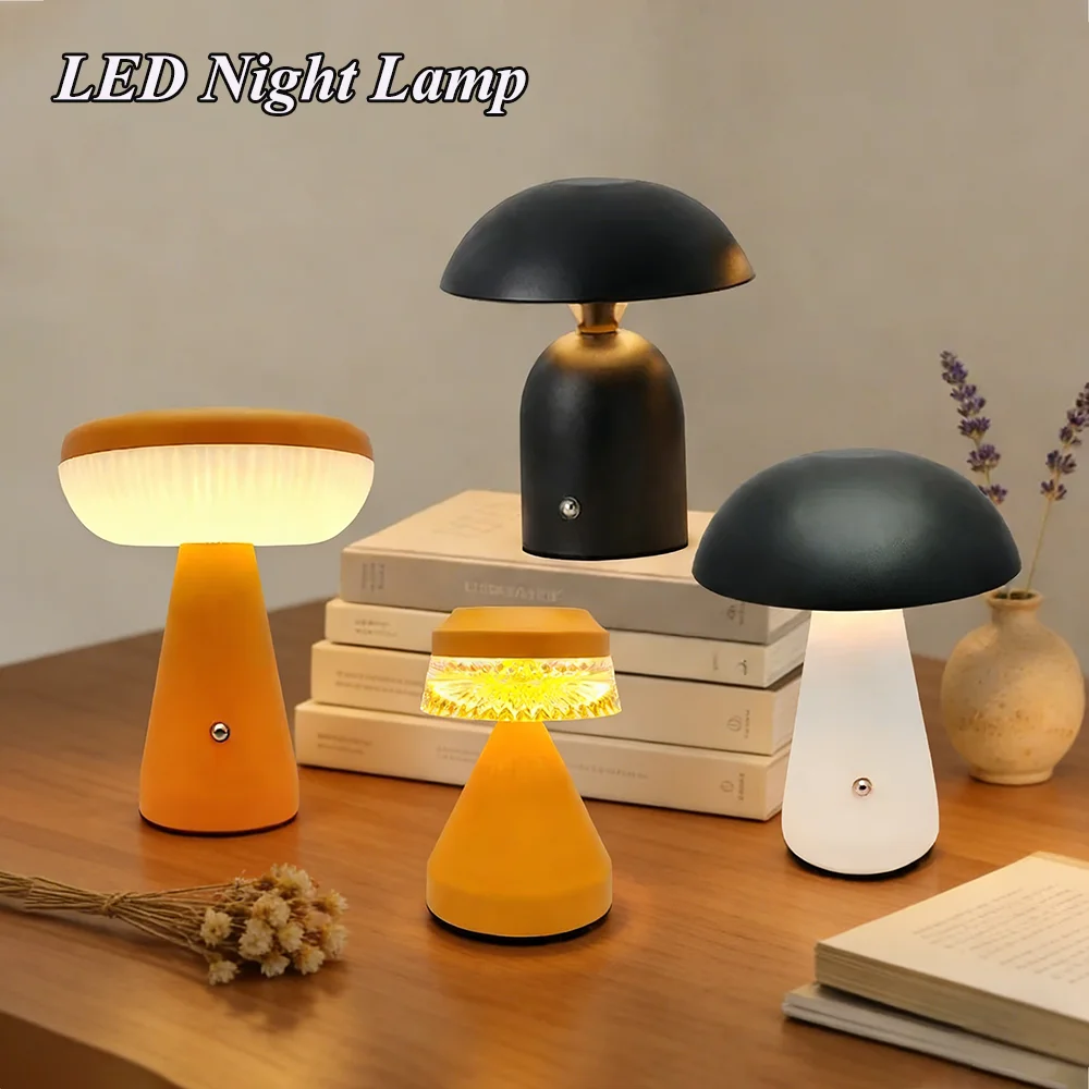 New LED Table Lamp Rechargeable Mushroom Desk Lamp 3 Color Dimming Touch Atmosphere Night Light for Bedroom Living Room Decor
New LED Table Lamp Rechargeable Mushroom Desk Lamp 3 Color Dimming Touch Atmosphere Night Light for Bedroom Living Room Decor