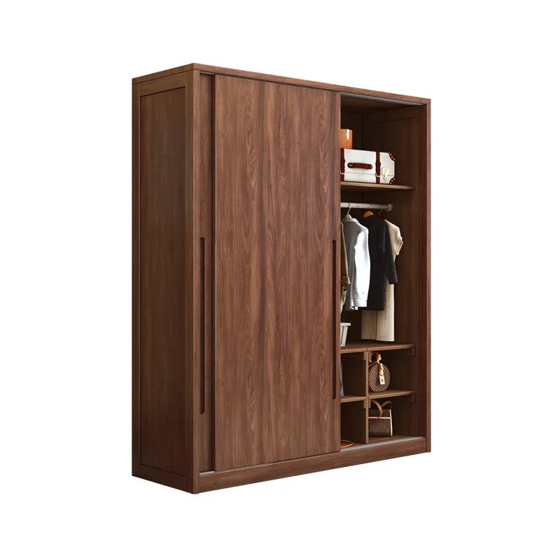 CX Solid Wood Wardrobe Bedroom Household Black Walnut Sliding Door Wardrobe Hanging Storage Floor Cabinet
CX Solid Wood Wardrobe Bedroom Household Black Walnut Sliding Door Wardrobe Hanging Storage Floor Cabinet