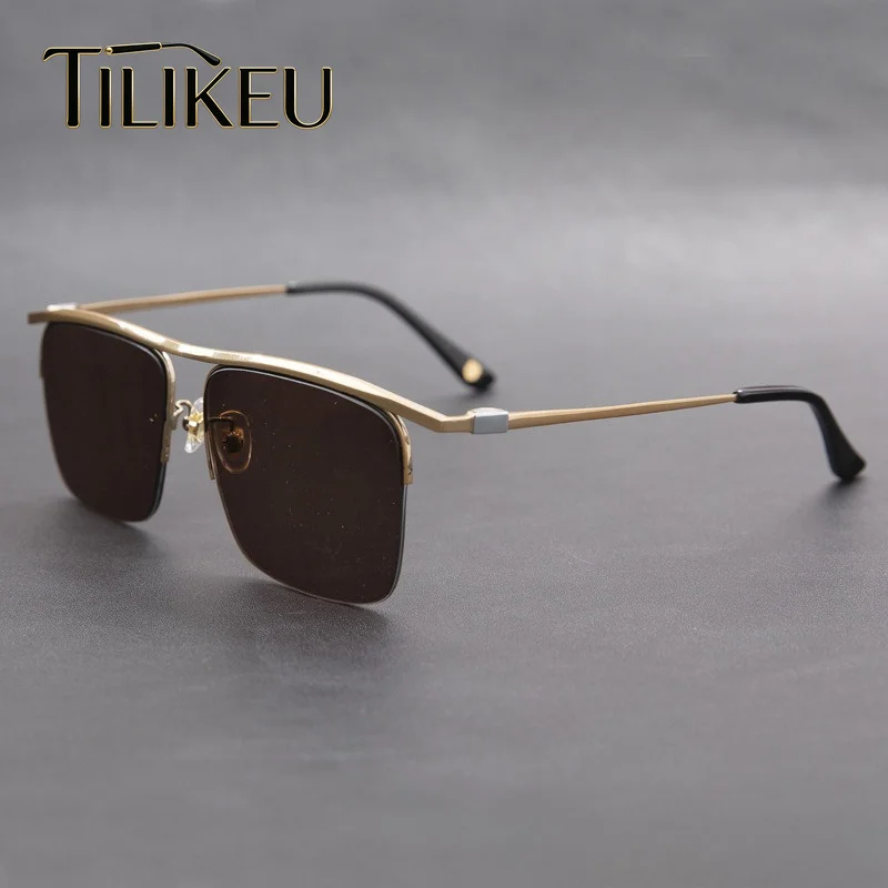 2026 Titanium Alloy Crystal Glass Sunglasses men Business Retro Square Half-Frame Eyewear Men's Driving Flat Brown Shades UV400
2026 Titanium Alloy Crystal Glass Sunglasses men Business Retro Square Half-Frame Eyewear Men's Driving Flat Brown Shades UV400