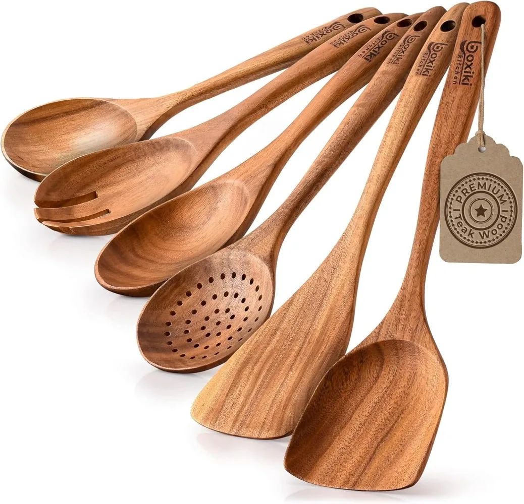 Luxury Teak Wood Utensil Set - Elegant 6-Piece Cooking Ensemble Including Spoons, Server,Scraper & Spatula-Expertly Crafted
Luxury Teak Wood Utensil Set - Elegant 6-Piece Cooking Ensemble Including Spoons, Server,Scraper & Spatula-Expertly Crafted