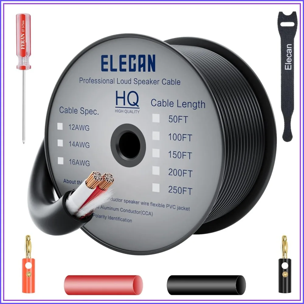 16/2 Outdoor Speaker Wire Cable 250 Ft 16 Gauge AWG with Tool Kits Direct Burial CL3 CL2 Rated PVC Jacket Film Cotton for Home Theater Car Audio Speakers Black
16/2 Outdoor Speaker Wire Cable 250 Ft 16 Gauge AWG with Tool Kits Direct Burial CL3 CL2 Rated PVC Jacket Film Cotton for Home Theater Car Audio Speakers Black