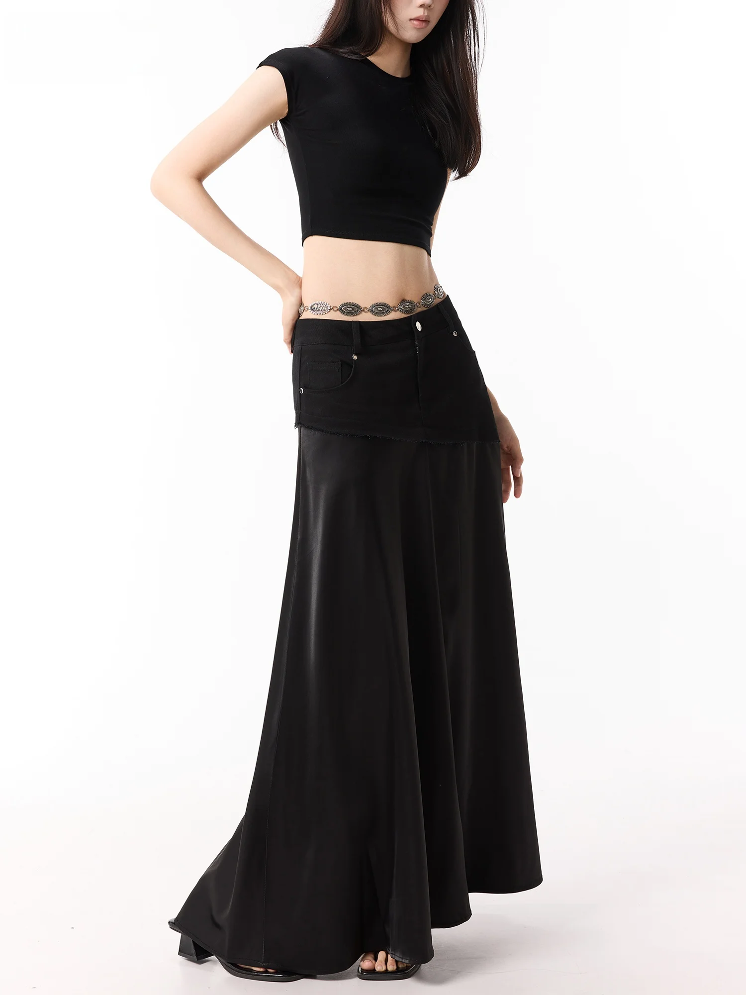Elegant Long A-Line Skirt Satin Patchwork Acetate Slimming Fish Tail Versatile High Waist Polyester Commute Style Casual Back...
Elegant Long A-Line Skirt Satin Patchwork Acetate Slimming Fish Tail Versatile High Waist Polyester Commute Style Casual Back...