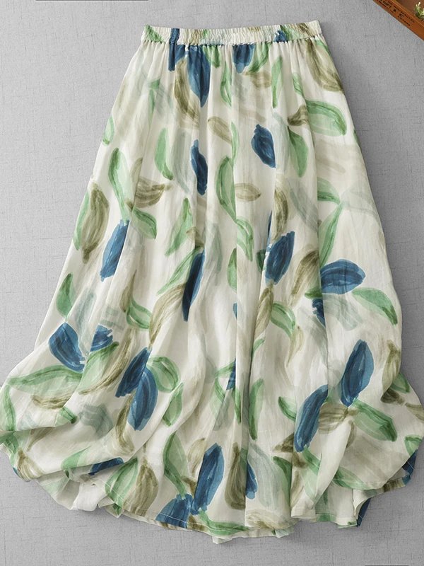 Retro Floral Print Elastic Waist Midi Skirt Women's Summer New Holiday Style Casual Versatile mid Length Cotton A-Line Skirt
Retro Floral Print Elastic Waist Midi Skirt Women's Summer New Holiday Style Casual Versatile mid Length Cotton A-Line Skirt
