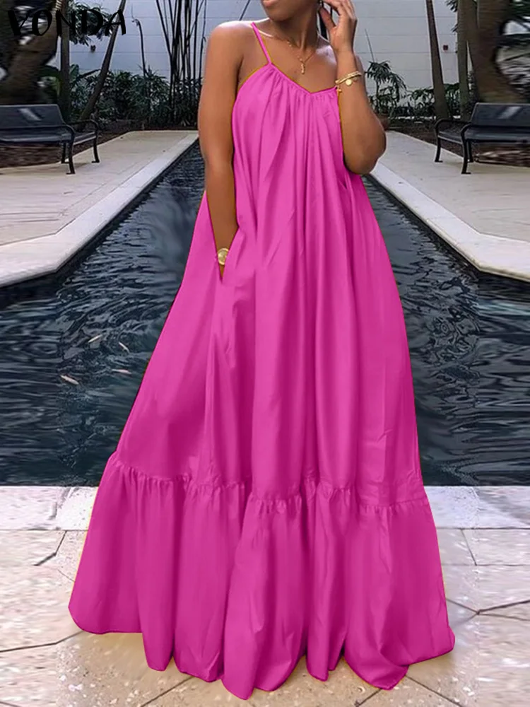 Plus Size Dress VONDA Women Bohemian Spaghetti Strap Sexy Long Maxi Sundress 2025 Summer Satin Party Beach Vestido Ruffled Robe
Plus Size Dress VONDA Women Bohemian Spaghetti Strap Sexy Long Maxi Sundress 2025 Summer Satin Party Beach Vestido Ruffled Robe