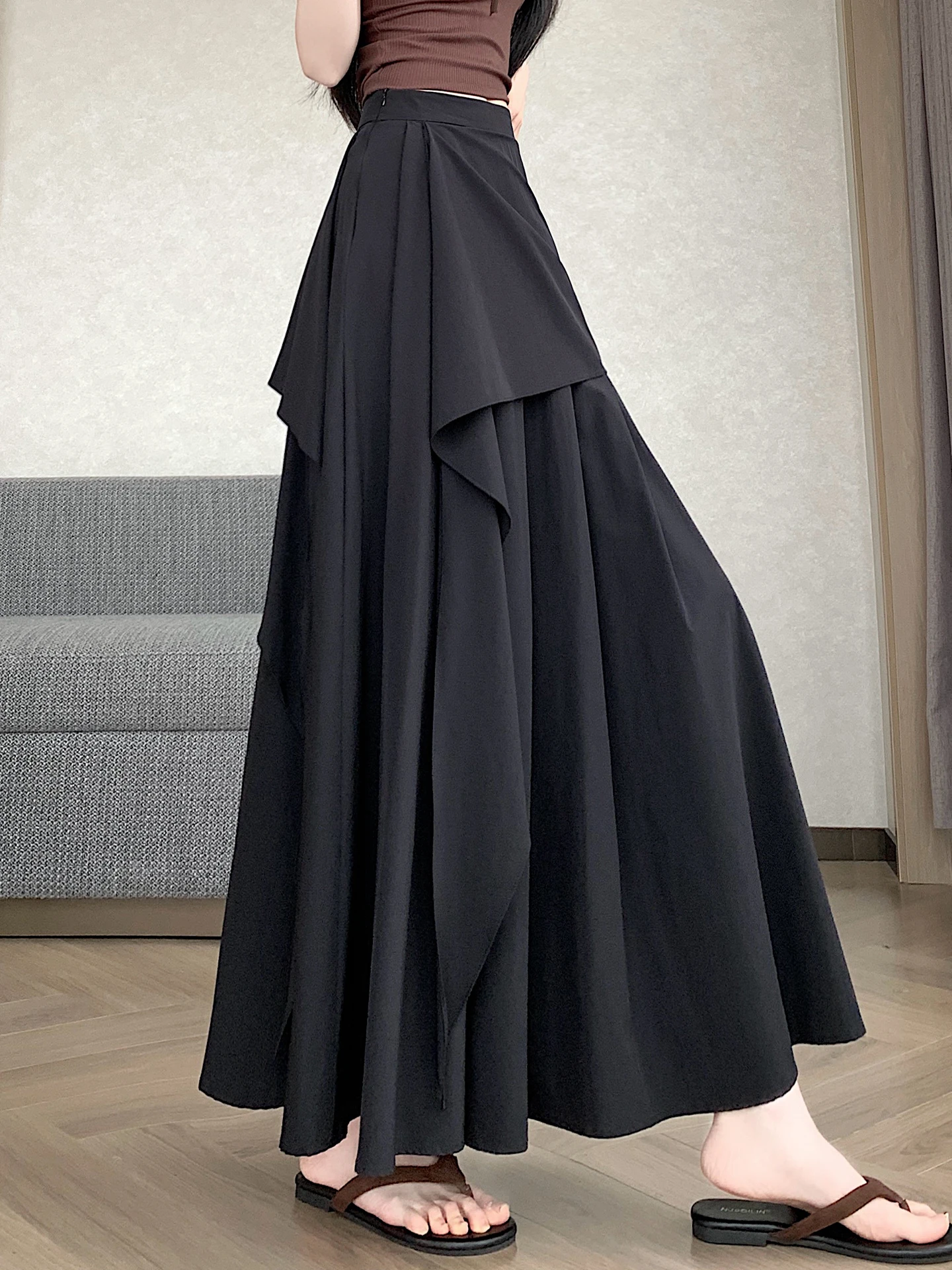 Gentle A-Line Pleated Long Skirt Half-length Women's Summer New Style Soft Lace Hem City Commute High Waist Loose Fit
Gentle A-Line Pleated Long Skirt Half-length Women's Summer New Style Soft Lace Hem City Commute High Waist Loose Fit