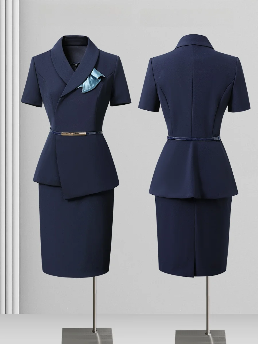 Professional Short Sleeve Women's Suit Set Waist-Cinching Front Desk Reception Workwear for Sales Office And Tea House
Professional Short Sleeve Women's Suit Set Waist-Cinching Front Desk Reception Workwear for Sales Office And Tea House