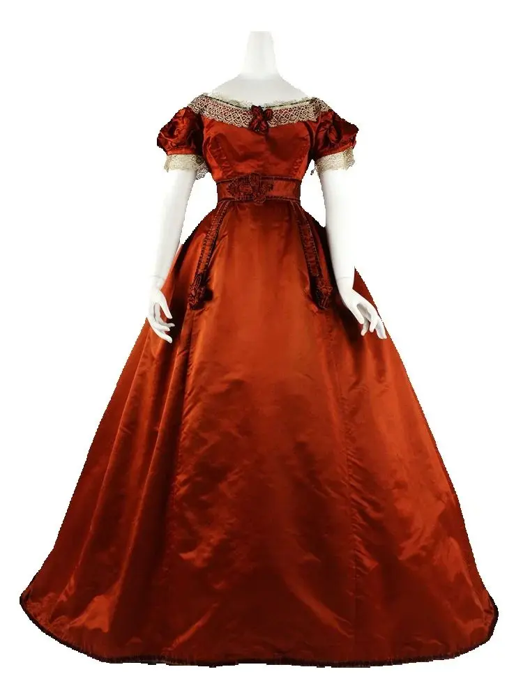 1880s Civil War Southern Red Belle Gown Evening Dress Victorian off Shoulder Colonial Wedding Dress 
1880s Civil War Southern Red Belle Gown Evening Dress Victorian off Shoulder Colonial Wedding Dress